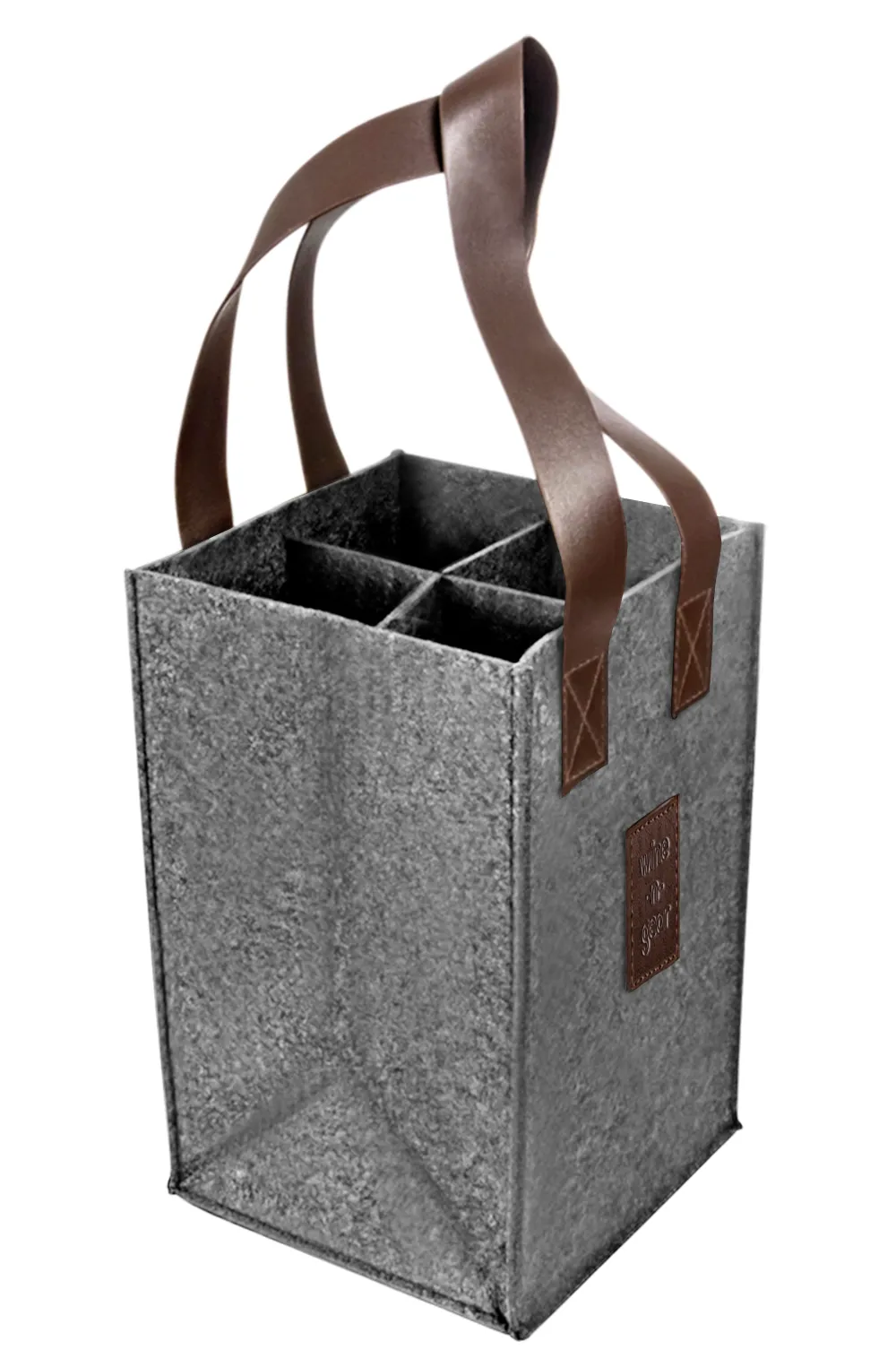 4-Bottle Felt Wine Tote 5