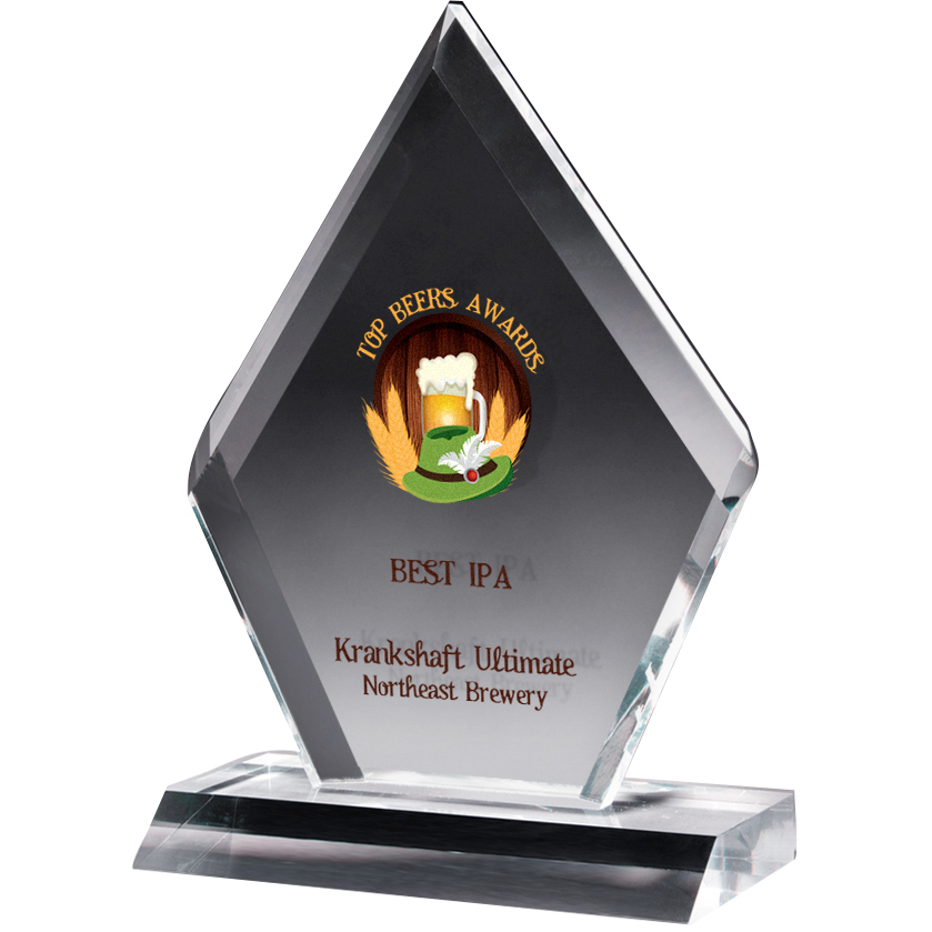 Zenith Diamond Multi Faceted Clear Acrylic Award (6"x 8 1/2"x 3/4") Full Colour PhotoImage