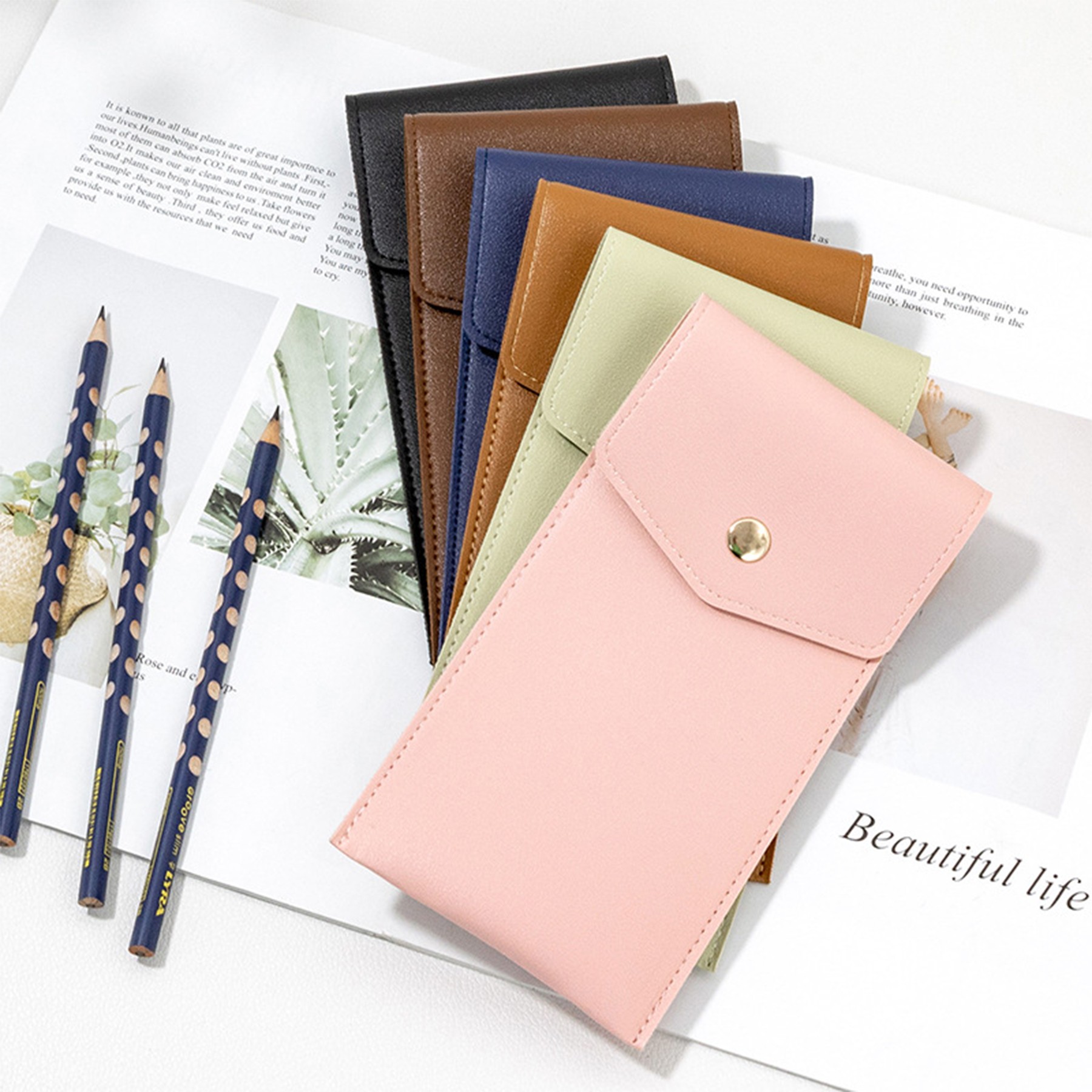 Business PU Leather Pen Storage Bag 9