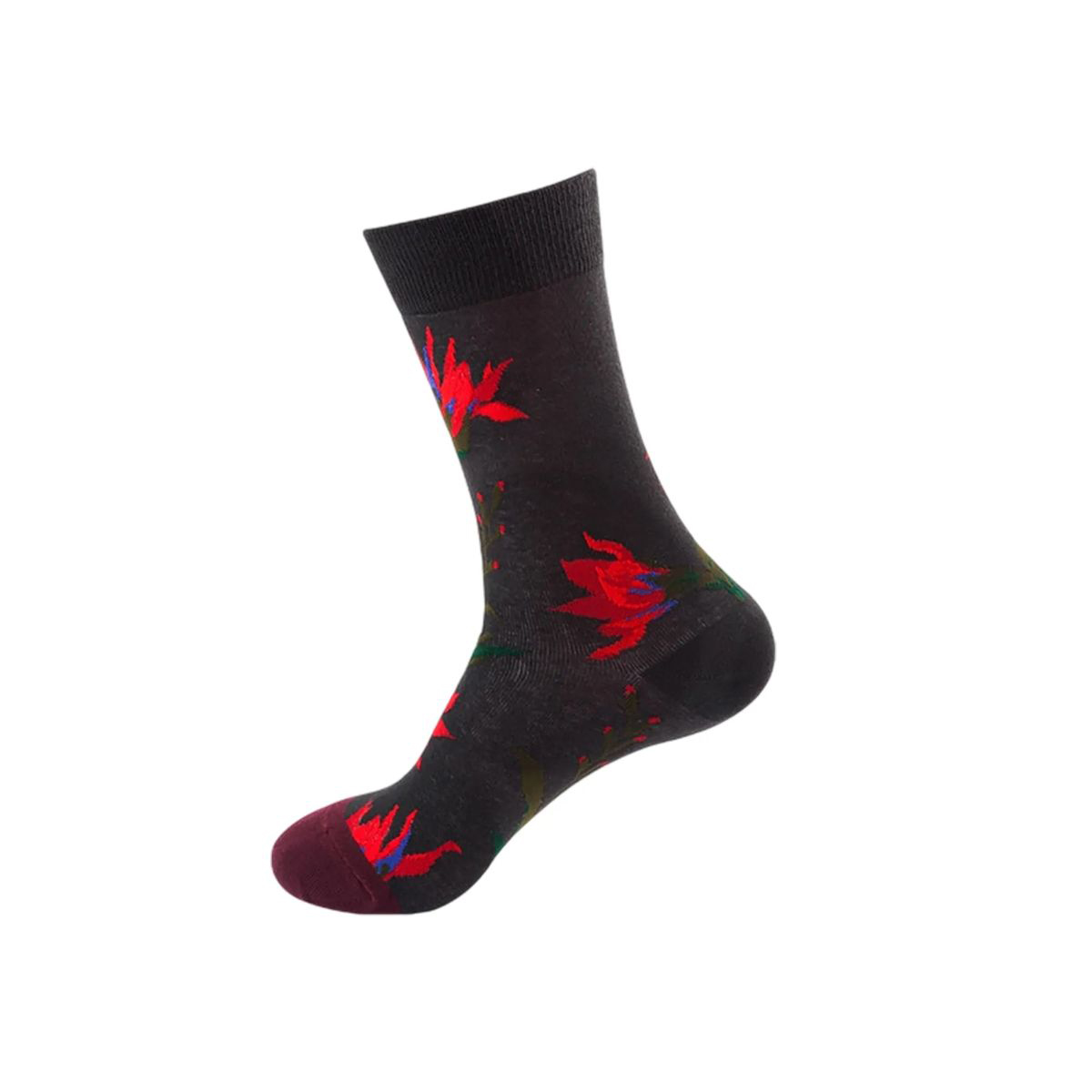 Cotton Crew Socks with Jacquard Pattern 77