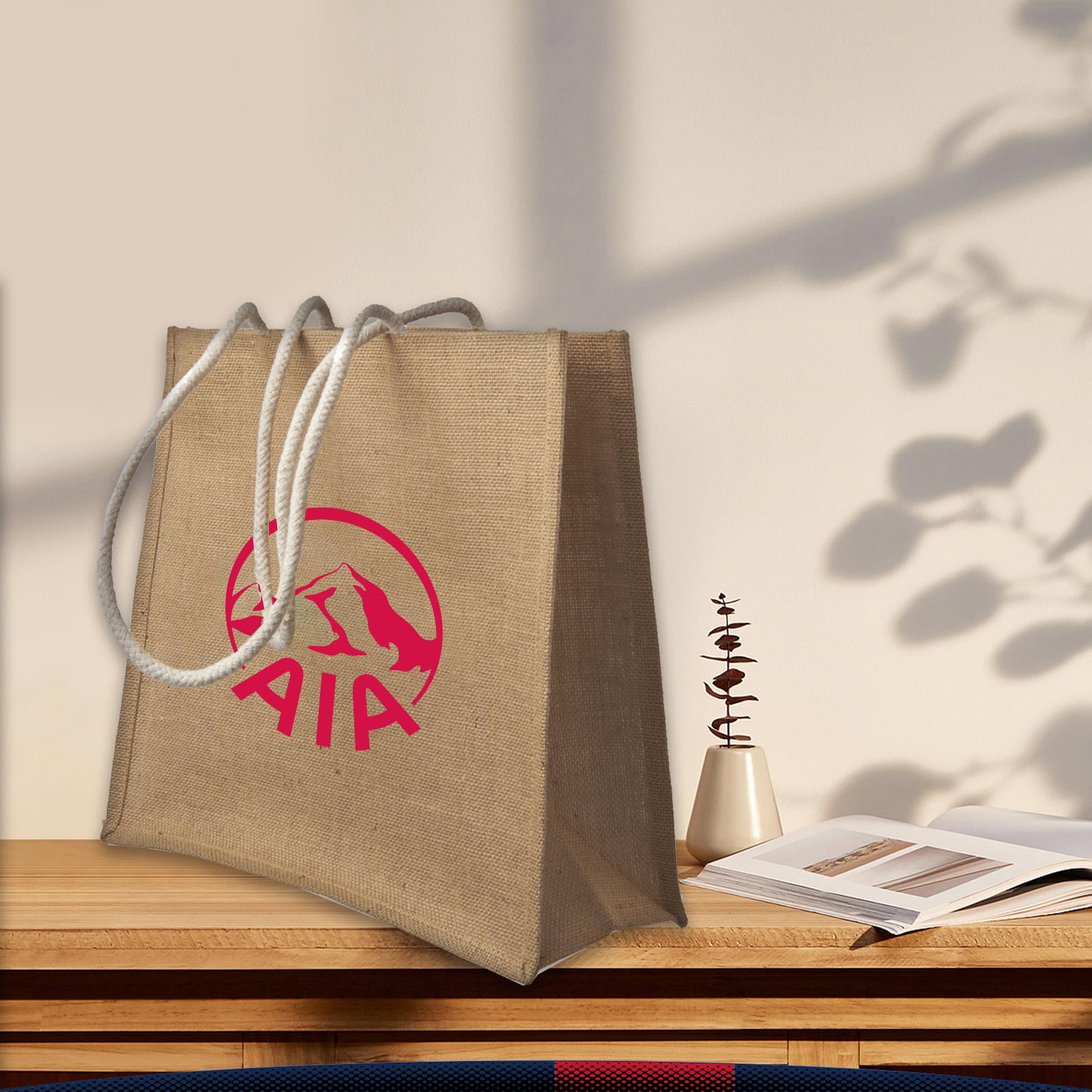 Mikinki Jute Bags, custom tote bag with logo imprint 9