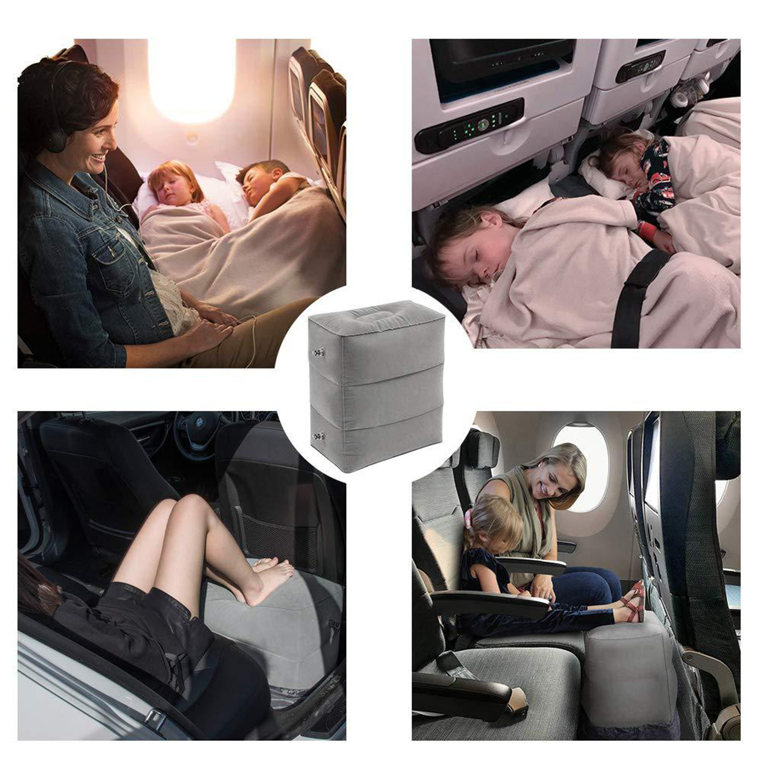 Flocked Inflatable Travel Footrest 8