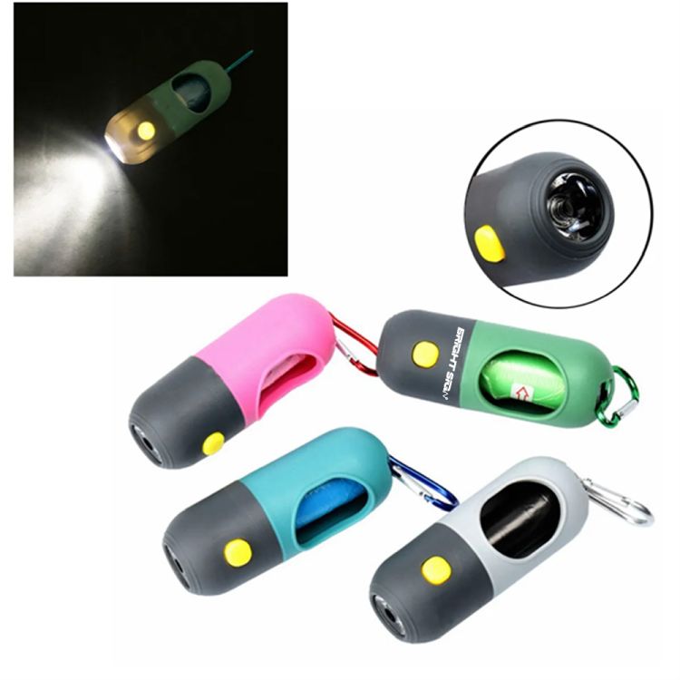 Dog Poop Bag Dispenser Keychain with LED Light 2