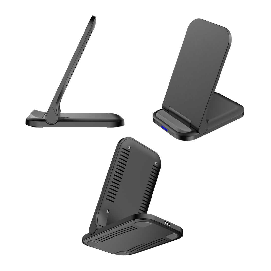 15W Foldable Wireless Charger Stand with Dual Coils & Adjustable Angle 6