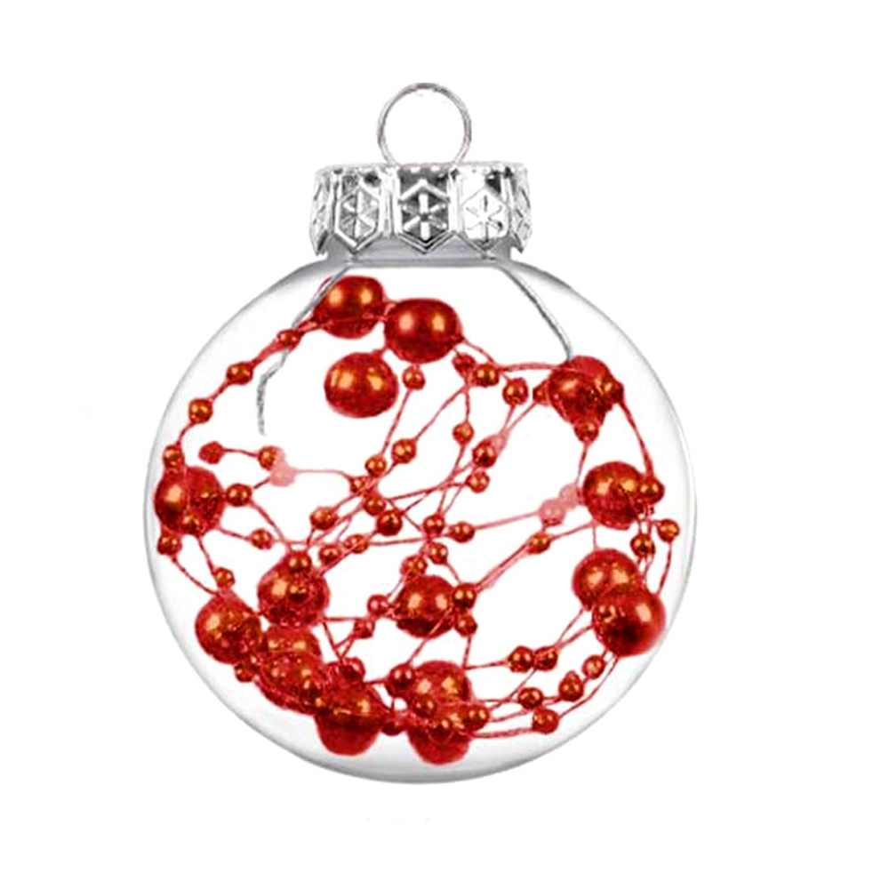 Christmas Tree 6pcs 6cm Transparent Decorative Ball Pendant 11