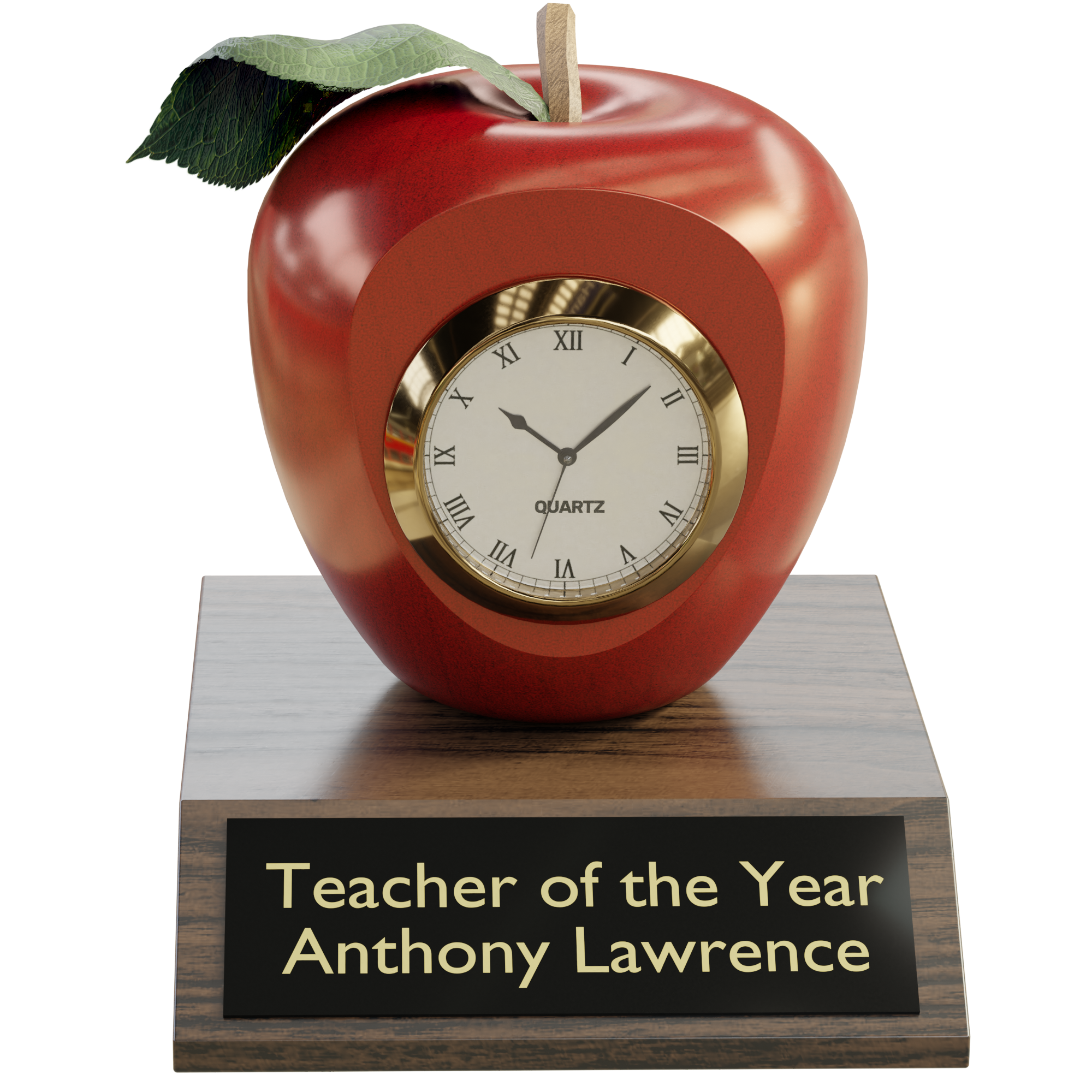 Apple Clock Trophy with Imprint 2