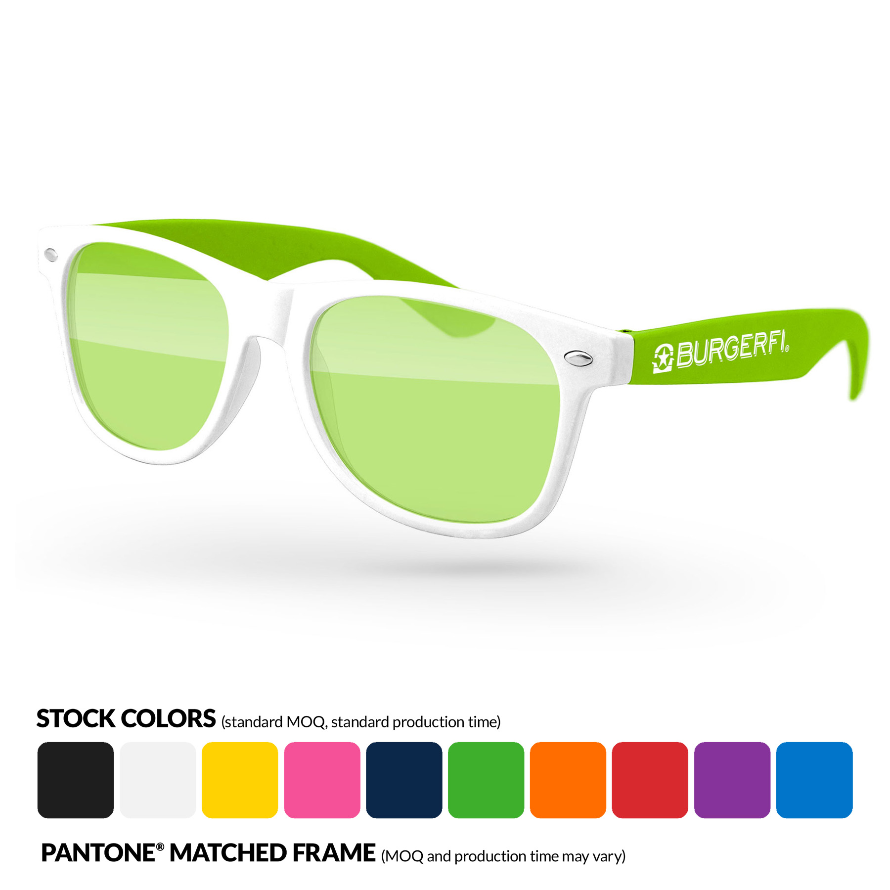 2-Tone Retro Tinted Glasses w/ 1 Color Temple Imprint 6