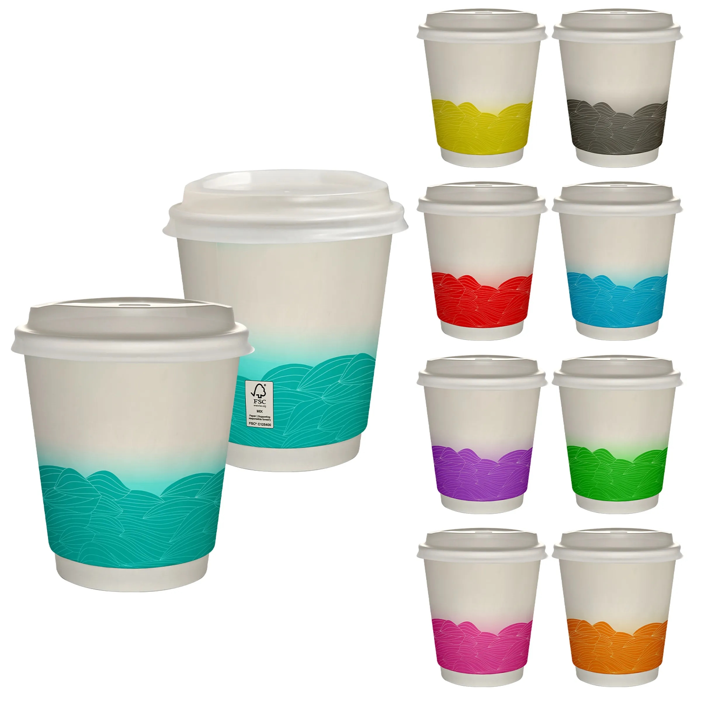 10 oz Full Color Turbulent Waves Insulated Paper Cup With Li 4