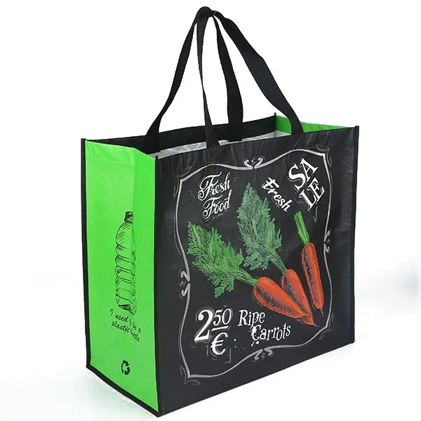 Promotional 100% RPET Laminated Grocery Tote Bags 2