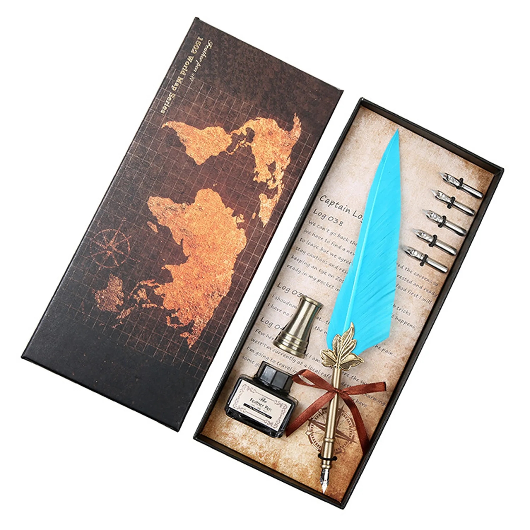 Vintage Luxury Fountain Pen with Feather 6