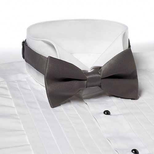 Dark Gray Banded Bow Tie 2