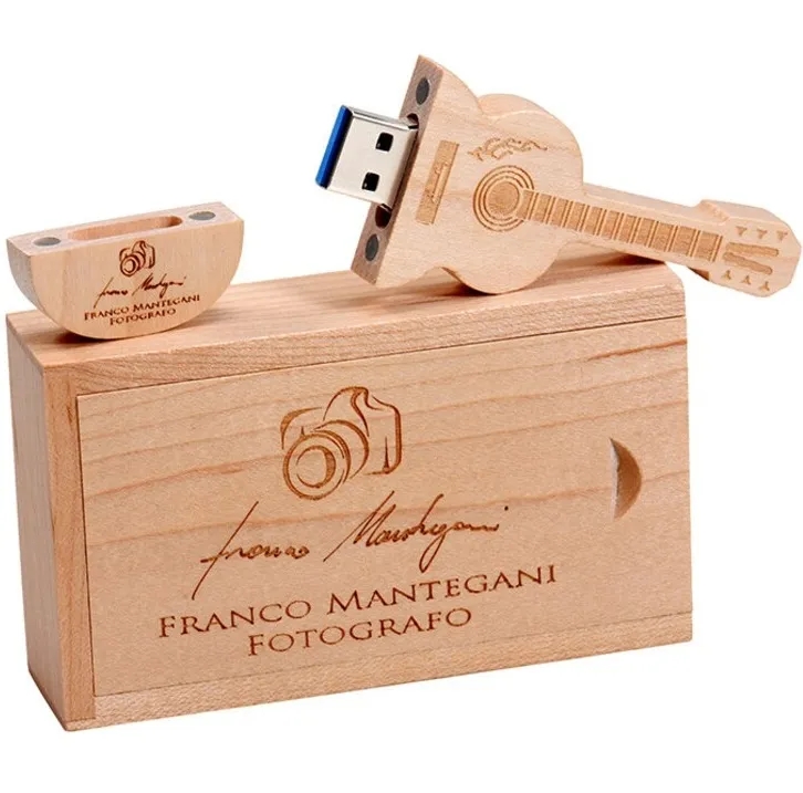 Custom Wooden Guitar USB with Box 4