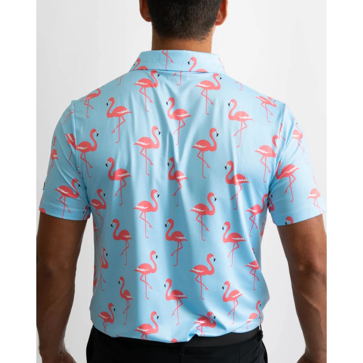YATTA Golf® - Flamingo men's moisture wicking & Wrinkle free Polo Shirts 2