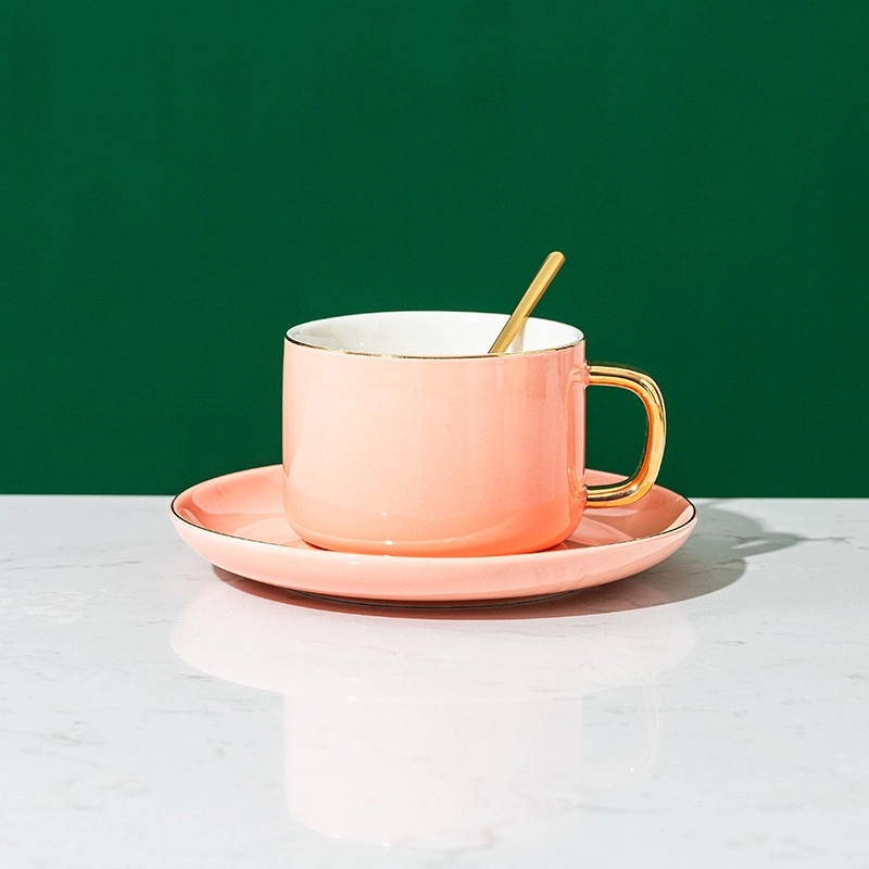 Custom 8.5 oz Macaron-colored coffee cups and saucers 4