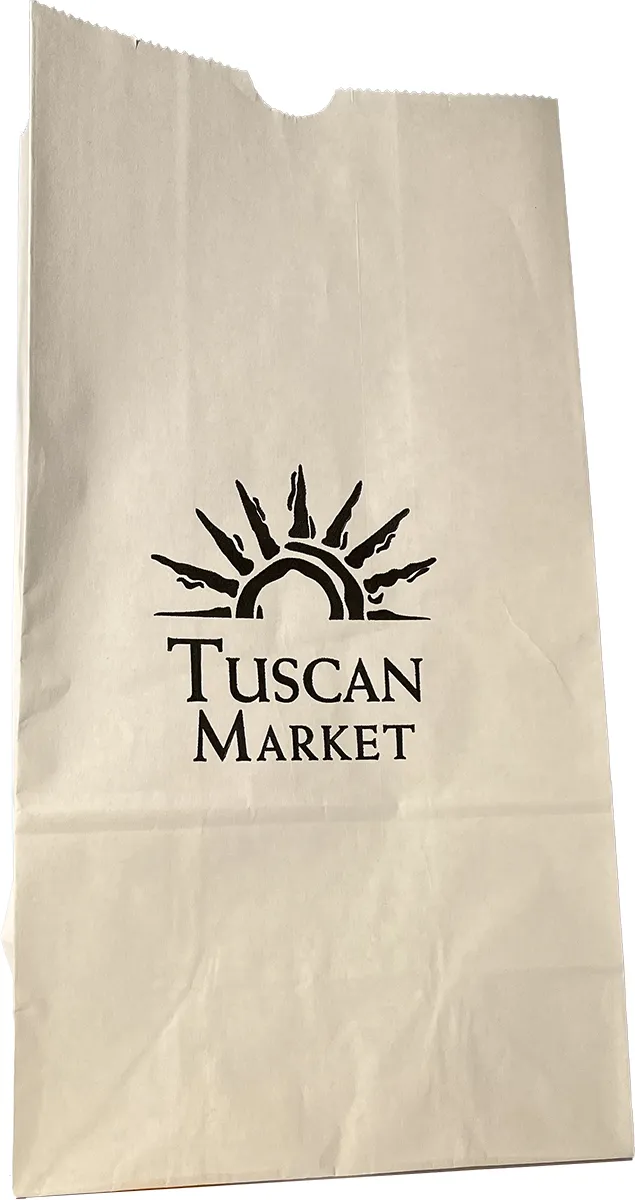 White Kraft SOS Flat Bottom Bags - Ink Imprinted 2