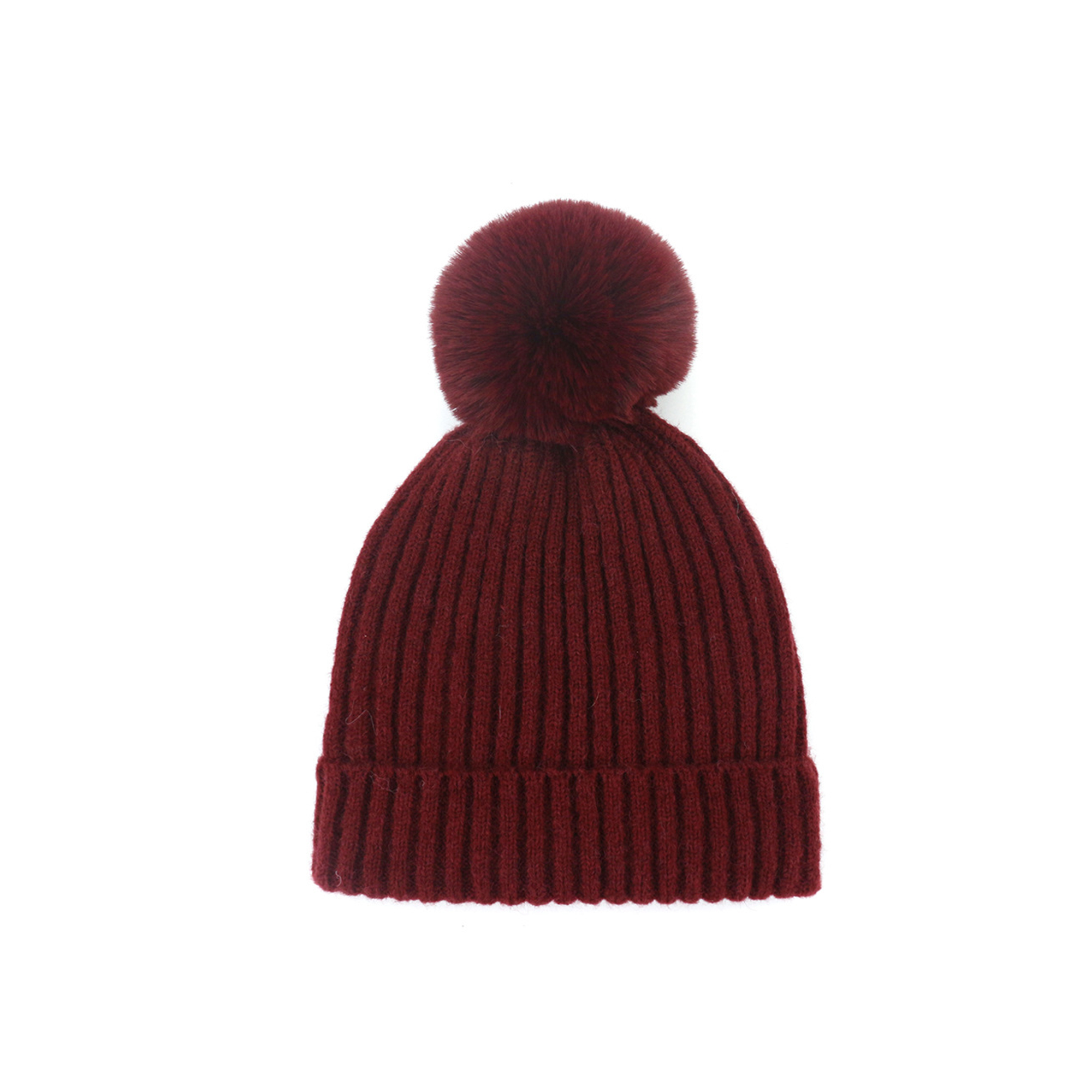 Acrylic Knit Beanie With Pom For Children High Top Style 11