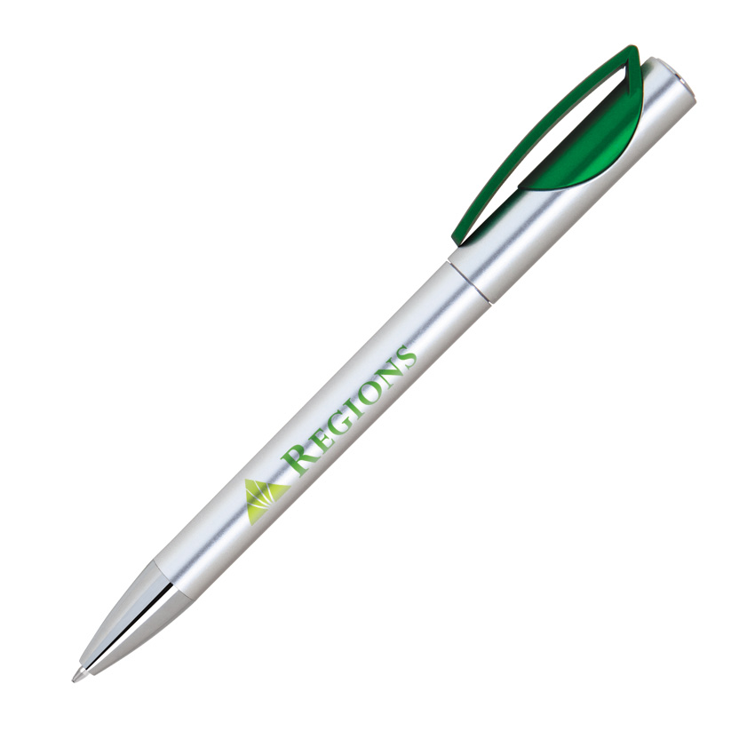 Silver Barrel Twist Action Ballpoint Pen 5