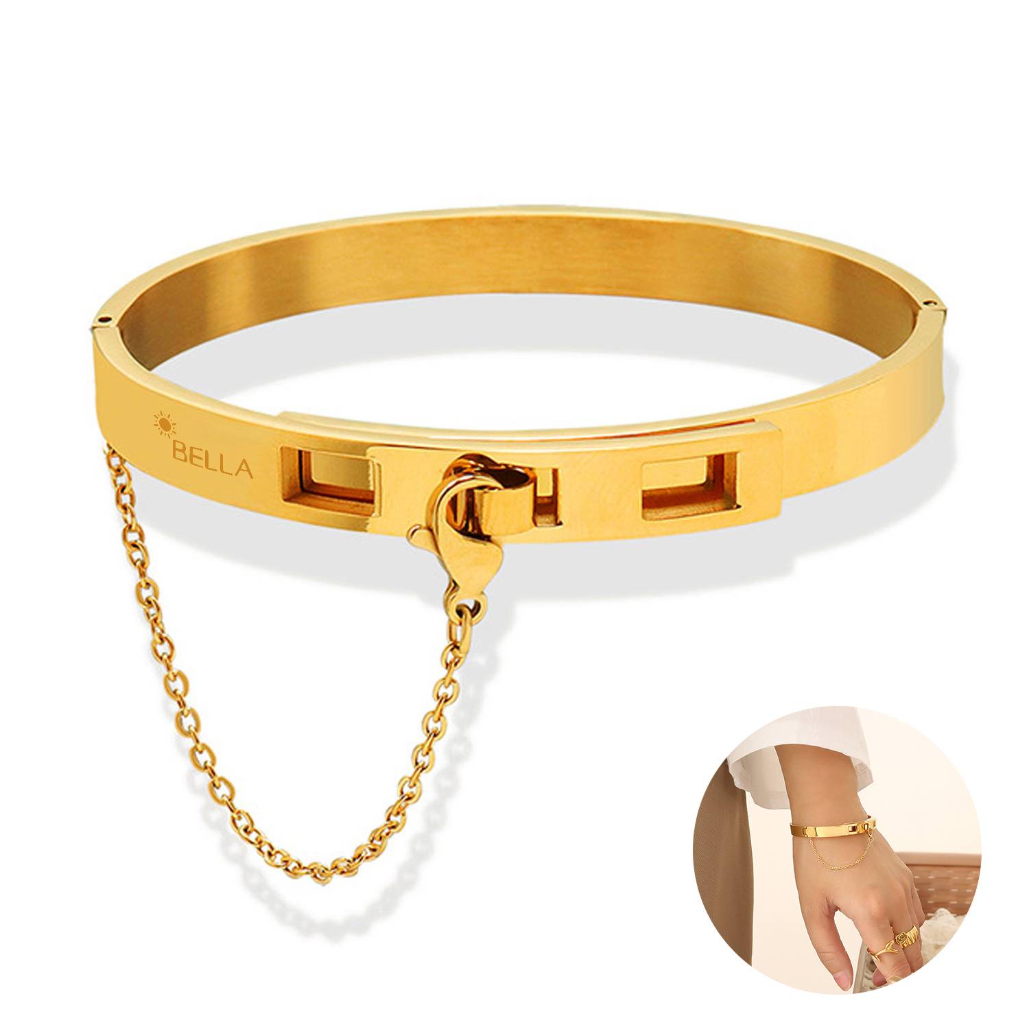 Titanium Steel Chain Tassel Buckle Bracelet 2