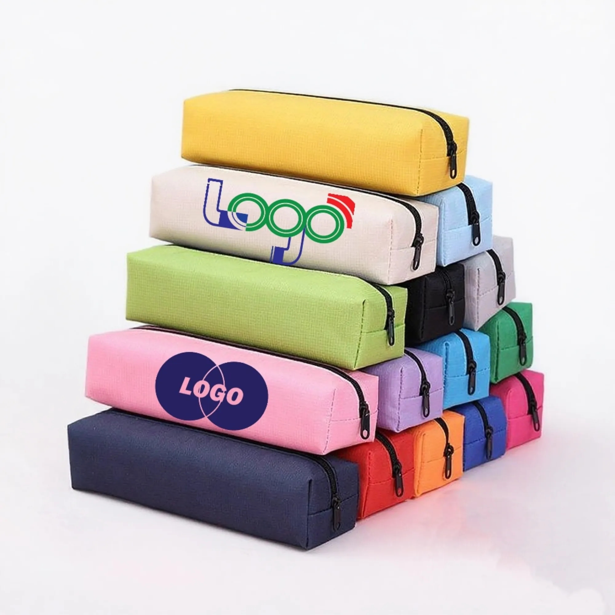 Solid-Colored Large-Capacity Pencil Case