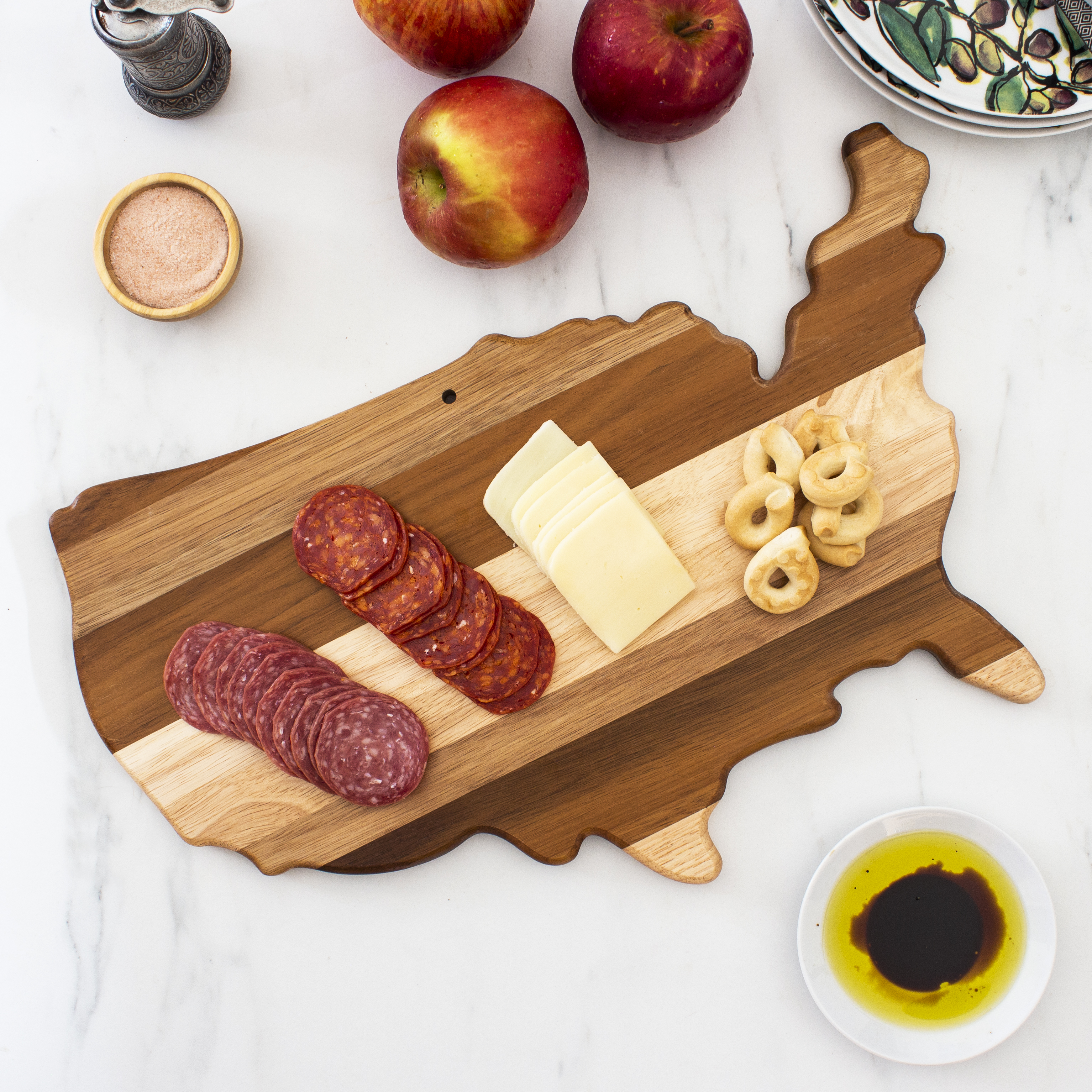 Rock & Branch® Shiplap Series USA Shaped Wood Serving and Cutting Board 4