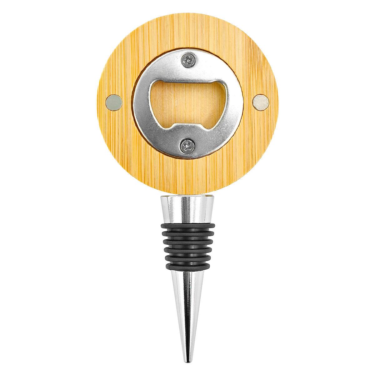 Bamboo Wine Stopper With Bottle Opener 3