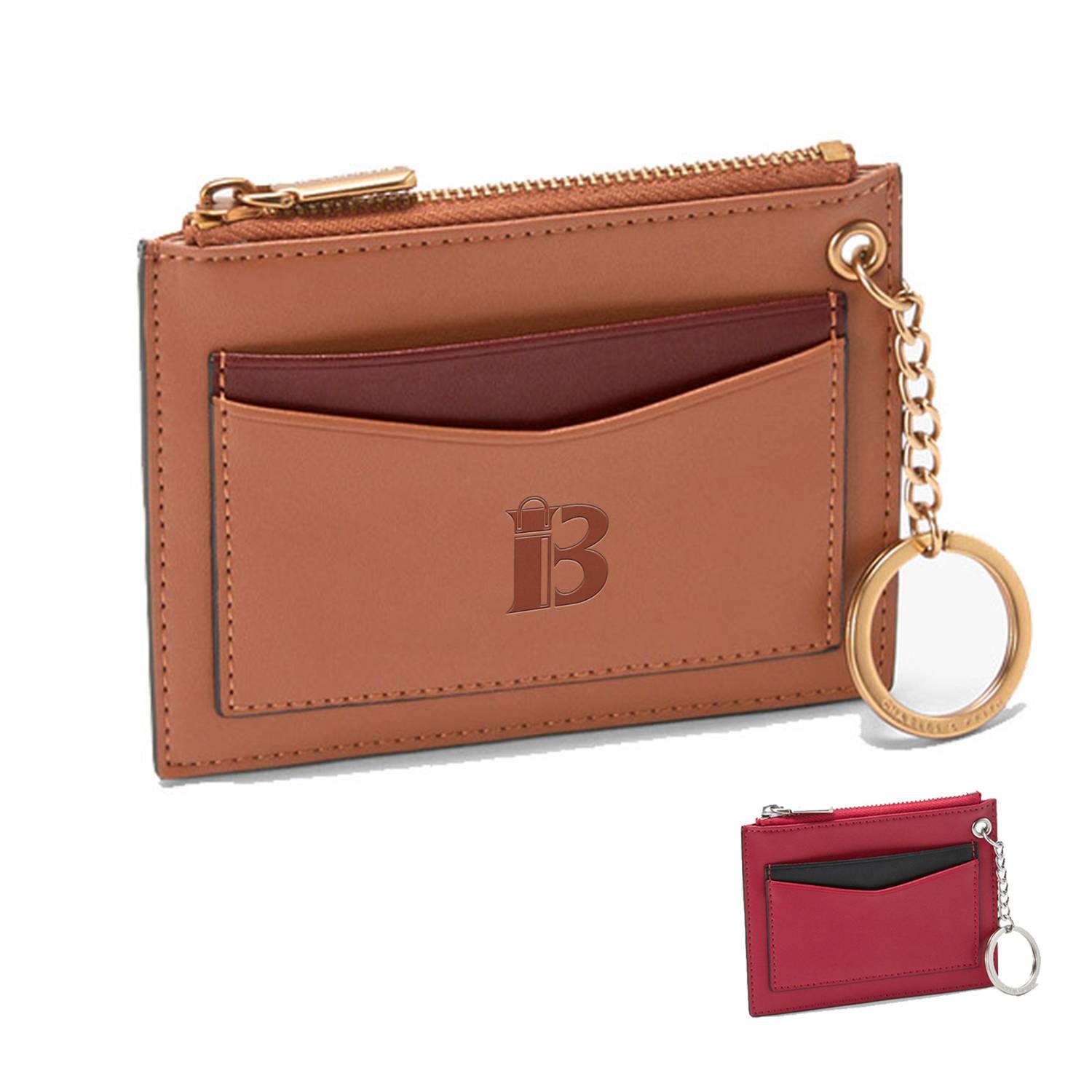 PU Leather Coin Purse W/ Keychain 1