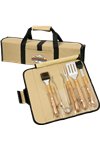 5 Piece BBQ Set (Bamboo) in Roll-Up Case 16