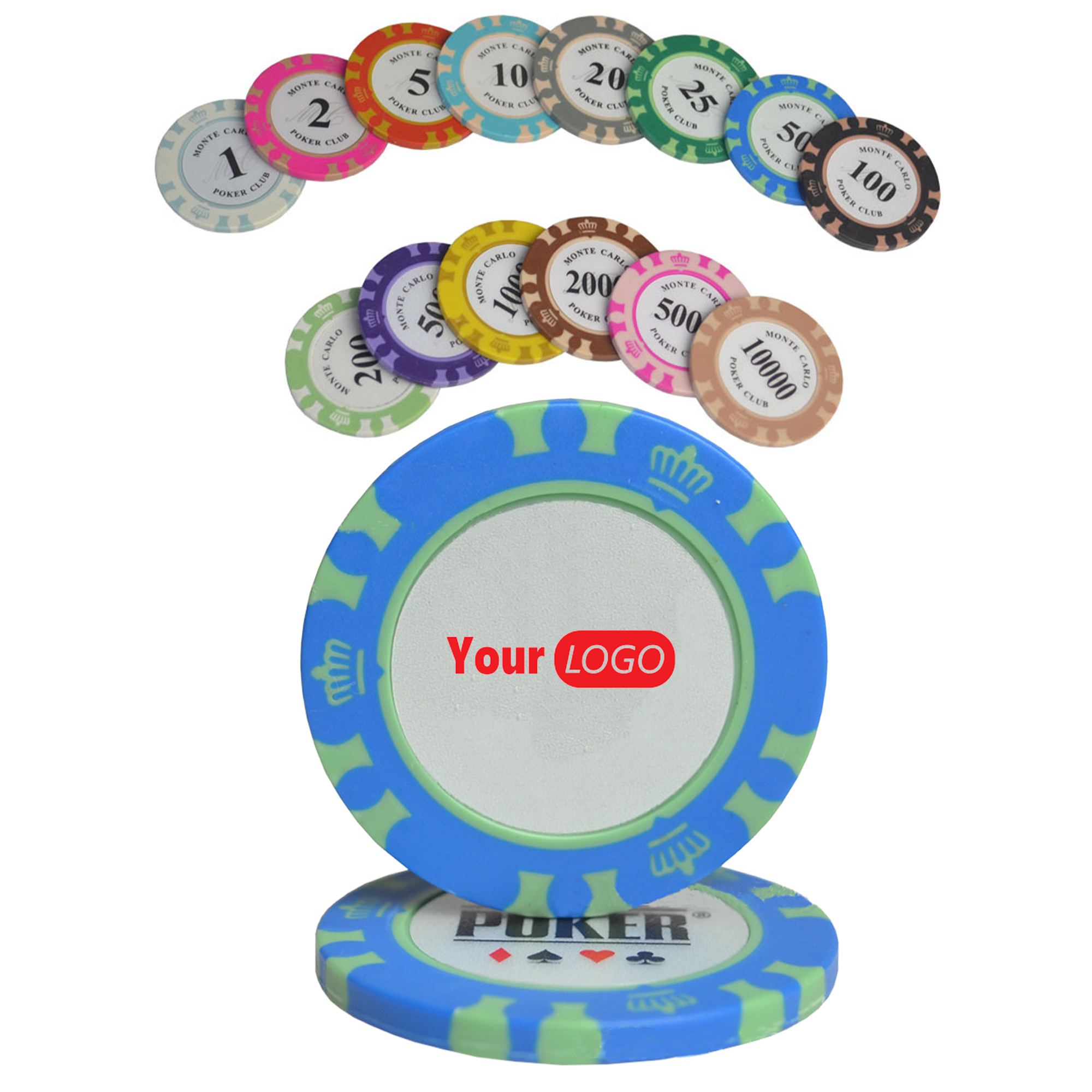 Custom Clay Poker Chips with Full Color Print 3