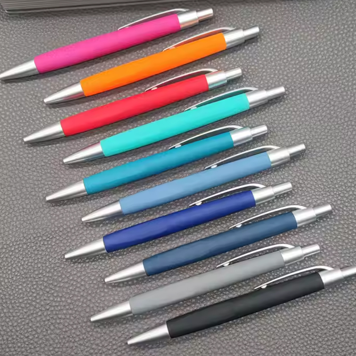 Colorful Ballpoint Pens with Silver Trim 2