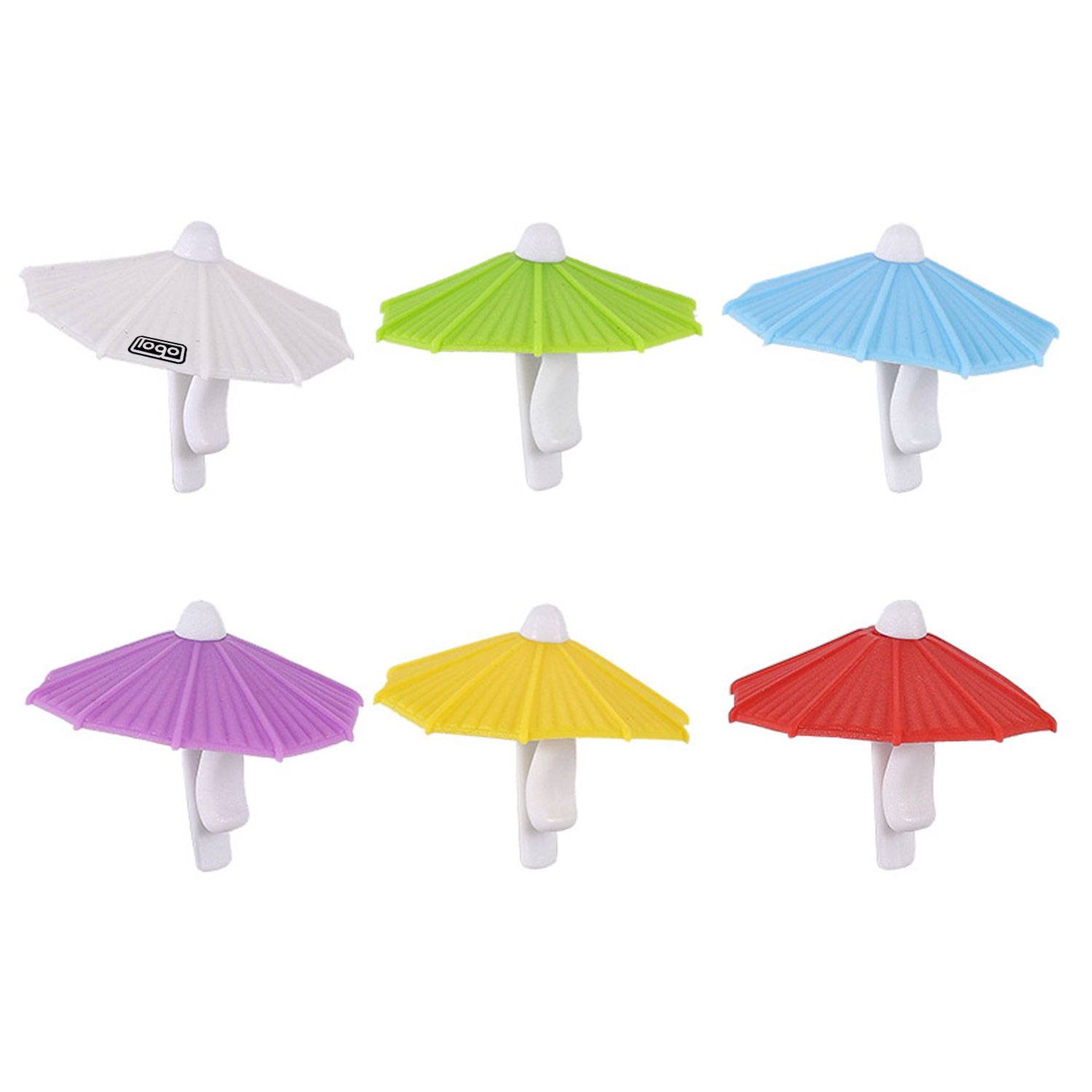 A set of 6 umbrella wine glass discriminators 7