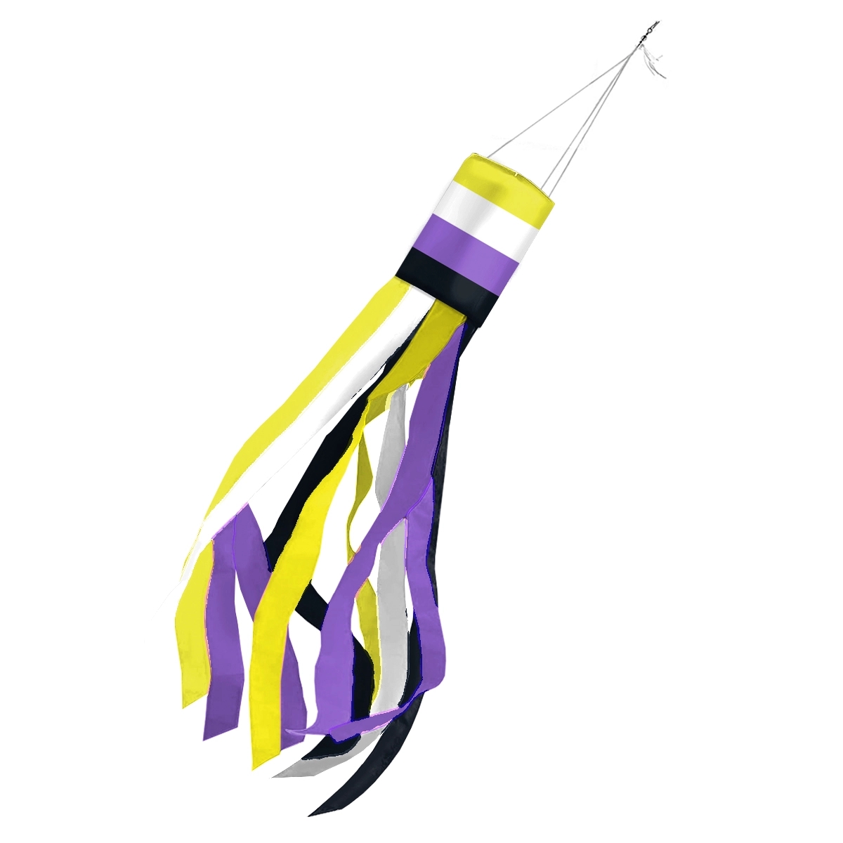 1ply Nylon Non-Binary Pride Windsock 2