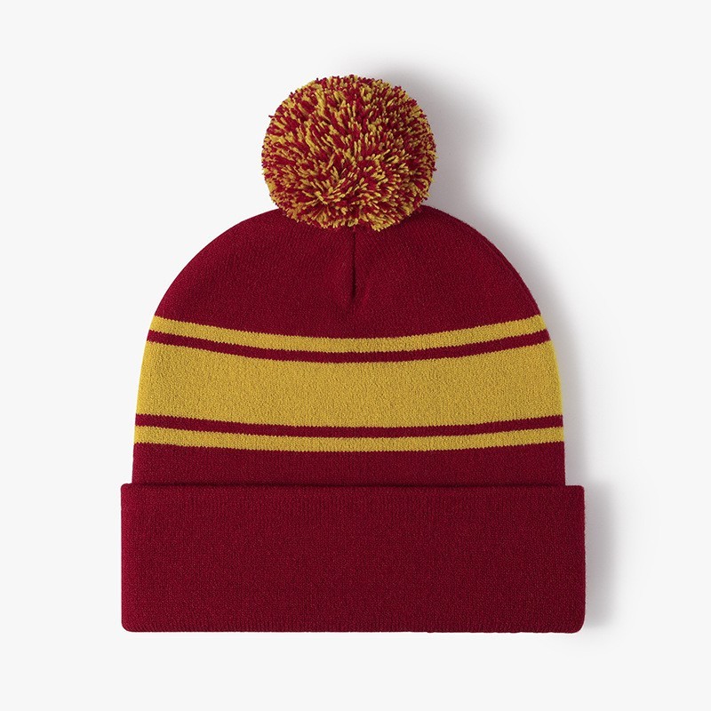 Knit Pom Beanie W/ Cuff 9