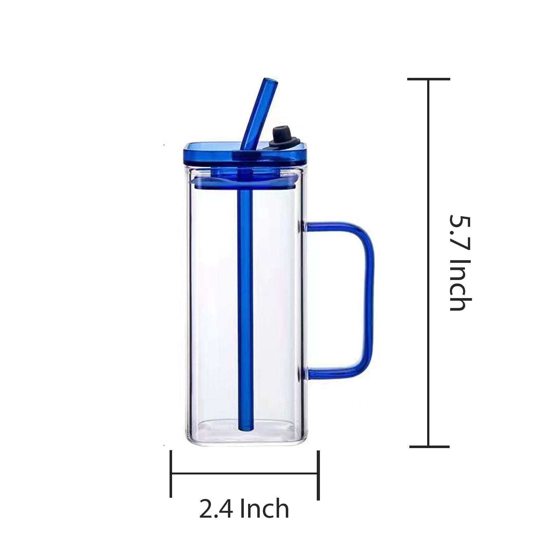 13.5 Oz. Glass Tumbler with Straw and Acrylic Lid 7