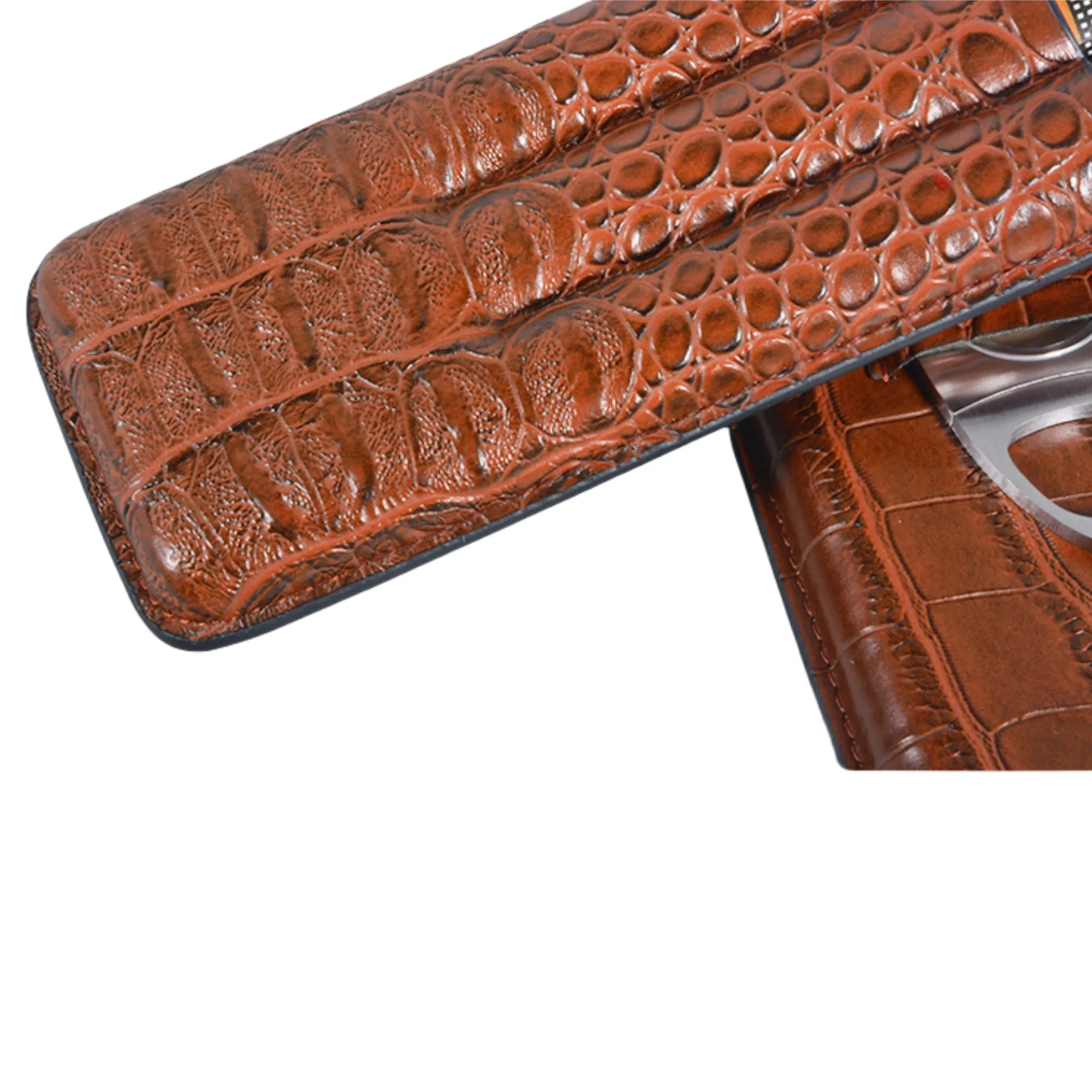 Premium Triple Cigar Leather Case 6