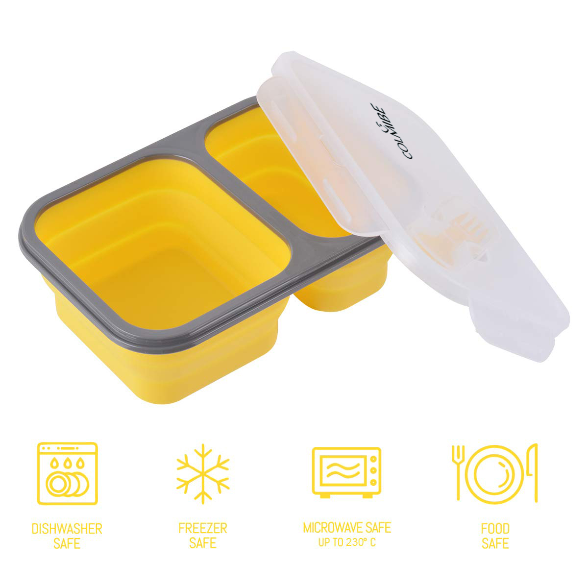 2-Compartment Silicone Bento Lunch Box 4