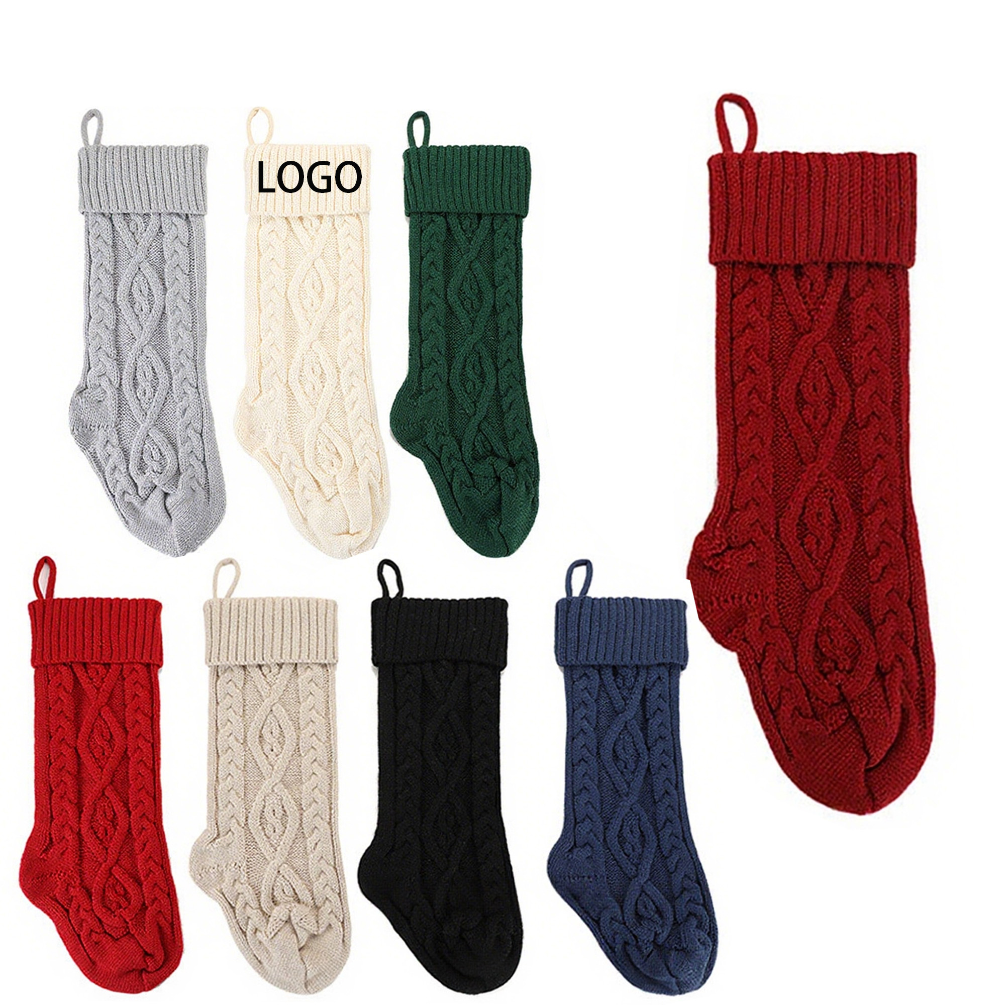 18 Inches Knitted Christmas Gift Stockings 3