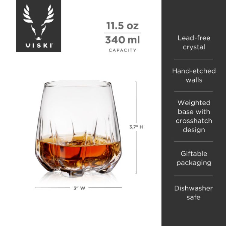 Viski® Apollo Crystal Whiskey Tumbler 6