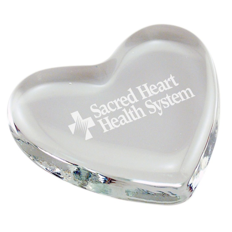 Clear Glass Paperweight - Engraved 4