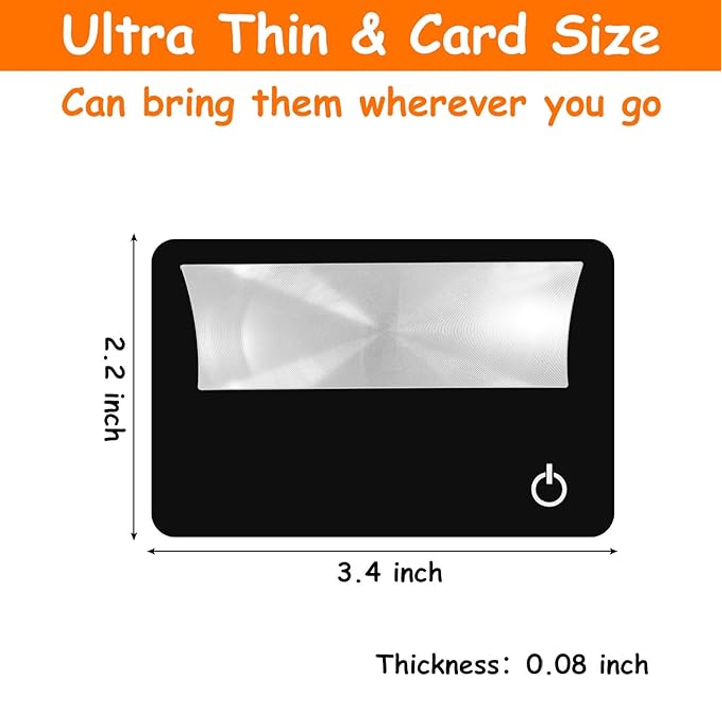 LED Illuminated Magnifier 3X Pocket Card 2