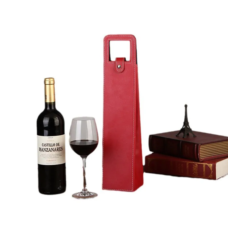 Resuable Leather Wine Tote Bag 7