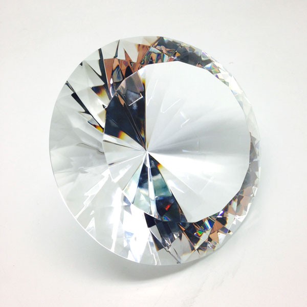 Jumbo Diamond Shaped Crystal Paperweight-150mm 1