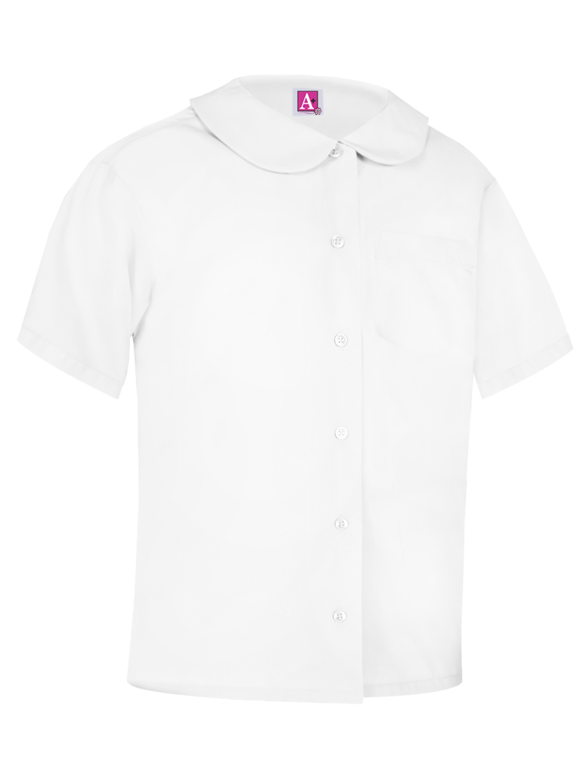 A+ Uniforms - Girls' Peter Pan Short Sleeve Broadcloth Blouse 2