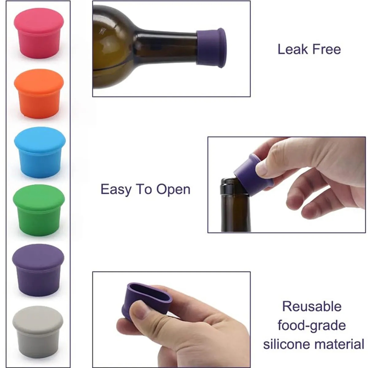 Reusable Silicone Wine Bottle Cover Beer Cap Stopper 3