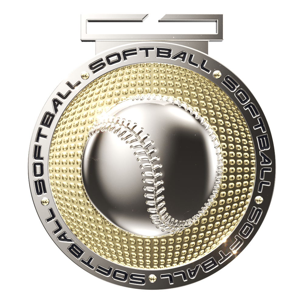 Softball Dual Plated Medallion (3")