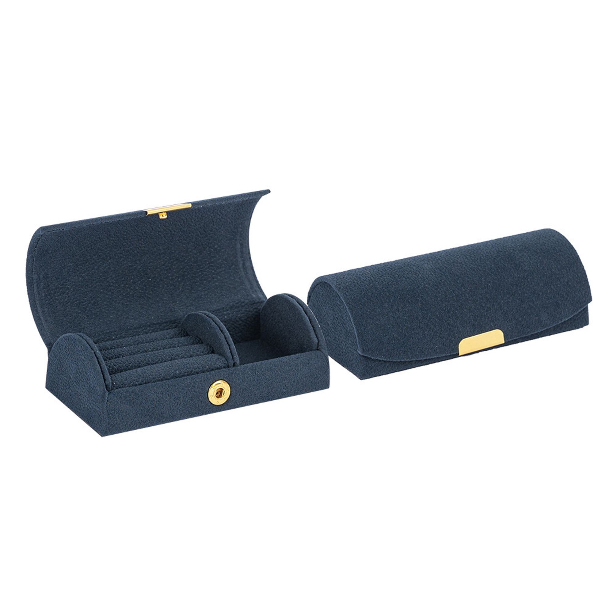 Suede Travel Jewelry Case With Ring Holder 4