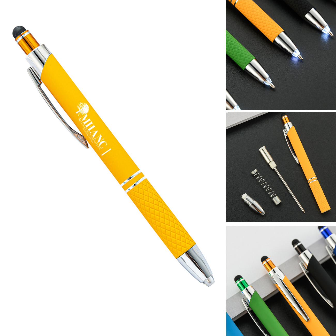Metallic Stylus Pen w/ LED Light 2
