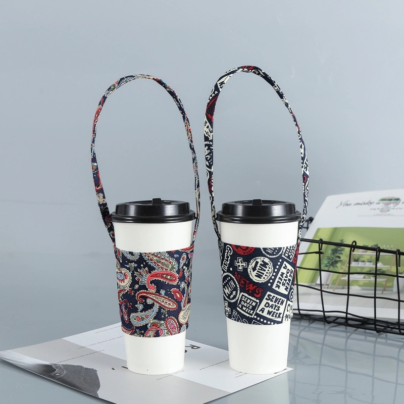 Screen Printed Cotton Coffee Cup Sleeve 1