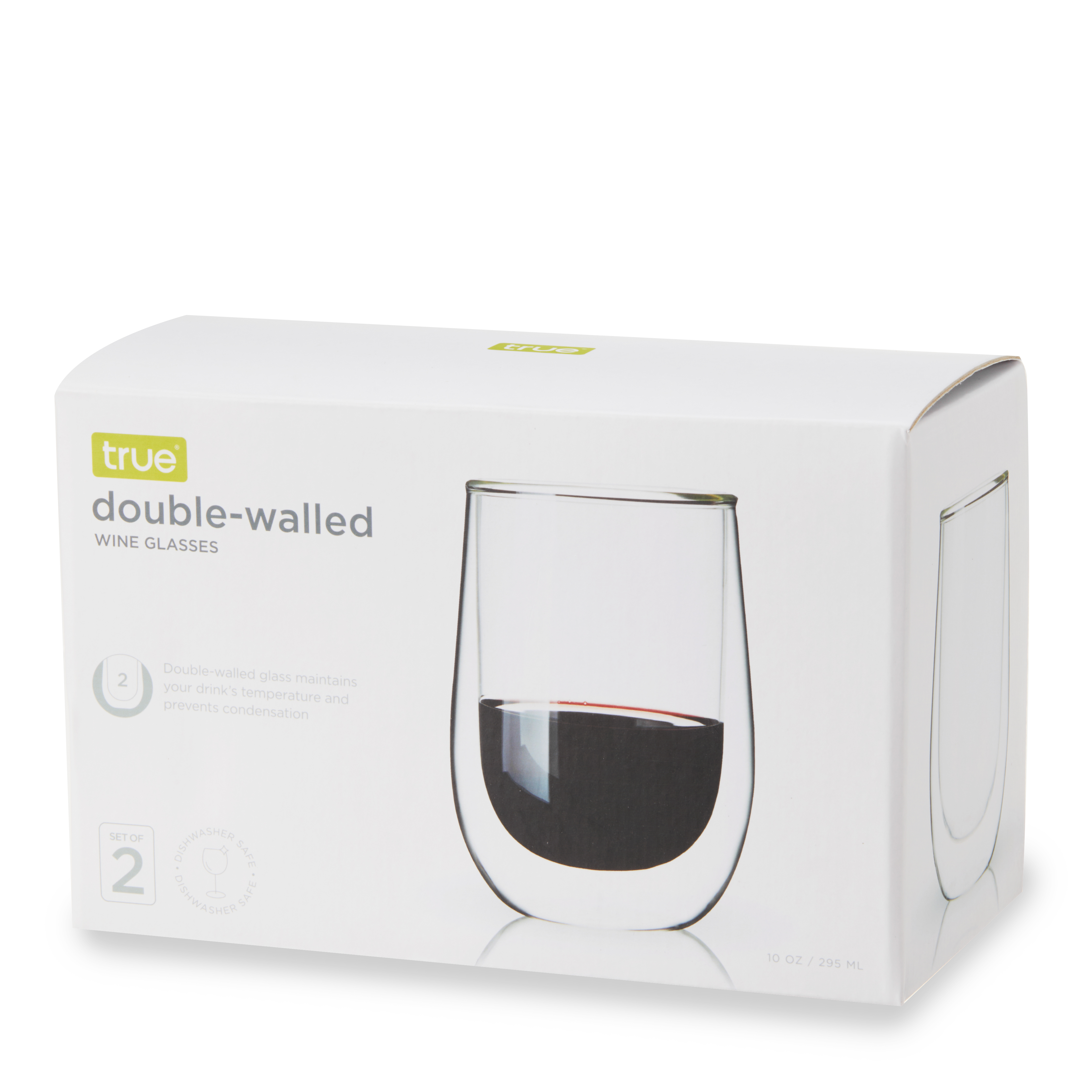 True® Double Walled Wine Glass, set of 2 8