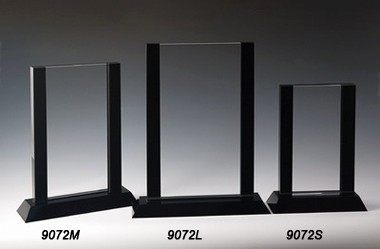 Vertical Black/Clear Crystal Award - Small 2