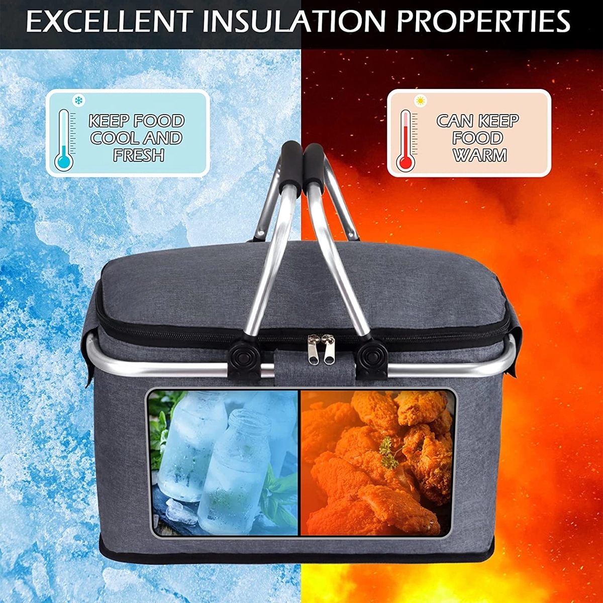 Insulated Cooler Bag Picnic Basket 3